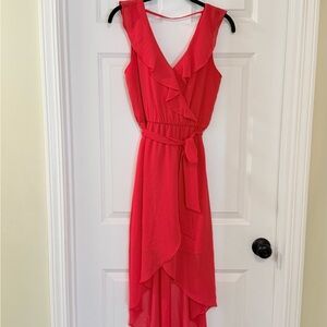 Christmas party - A. Byer Vibrant Red High Low Dress
